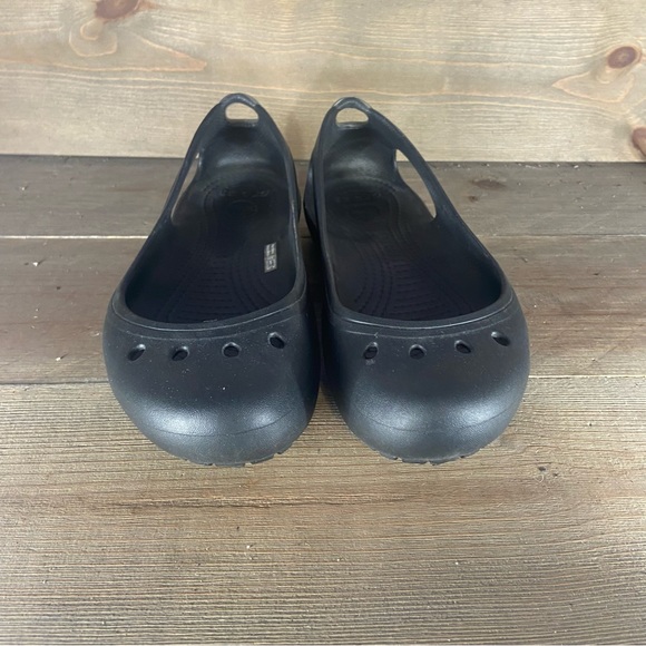 Crocs kadee womens size 8 shoes black rubber slip on comfort flats sandals - Picture 4 of 8